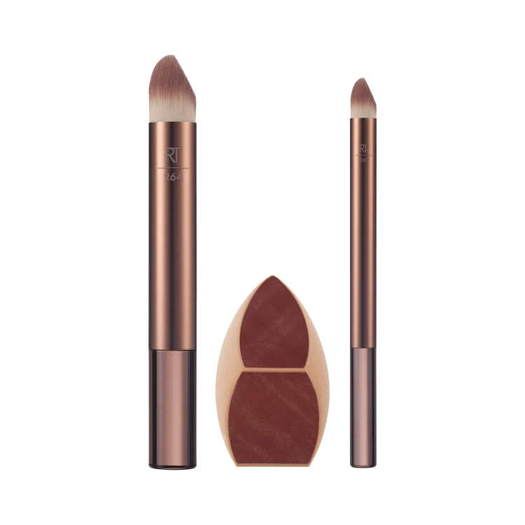 REAL TECHNIQUES MAKEUP SAVER SPONGE + BRUSH TRIO