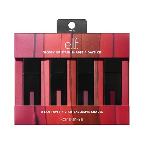 E.L.F. GLOSSY LIP STAIN SHADES 4 DAYS KIT
