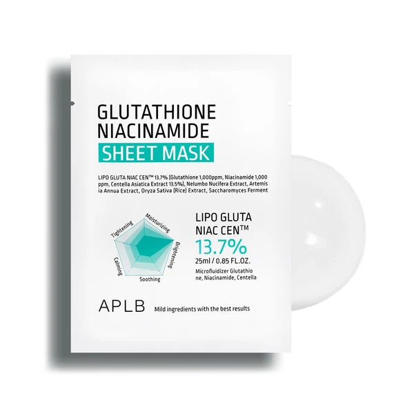 APLB GLUTATHIONE NIACINAMIDE SHEET MASK 10PCS-25ML