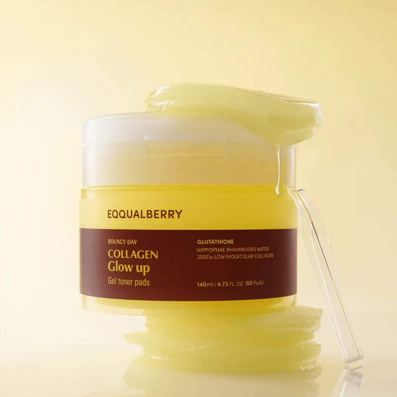 EQQUAL BERRY COLLAGEN GLOW UP GEL TONER PADS 140ML