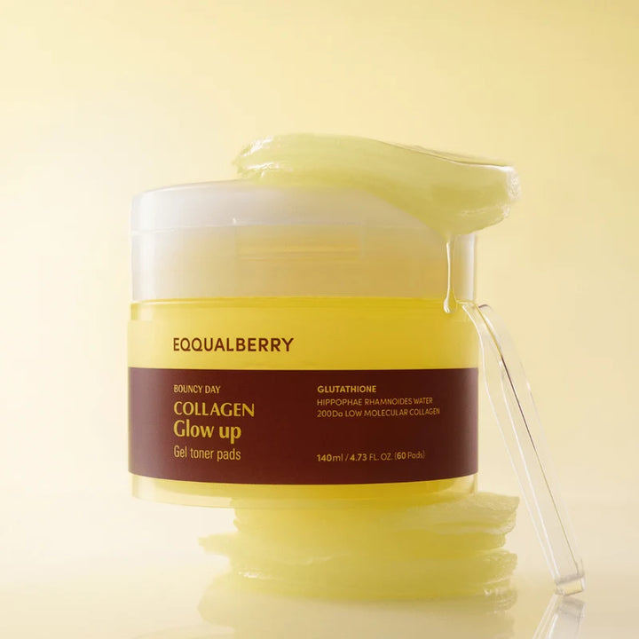 EQQUAL BERRY COLLAGEN GLOW UP GEL TONER PADS 140ML